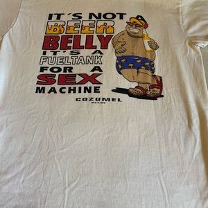 Vintage Graphic Tee with Humorous Print adult small